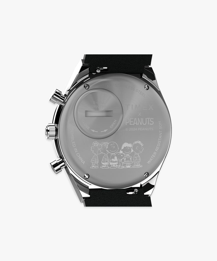 Taimaegseu X Peanuts Q Timex Chronograph Leather Watch 40Mm