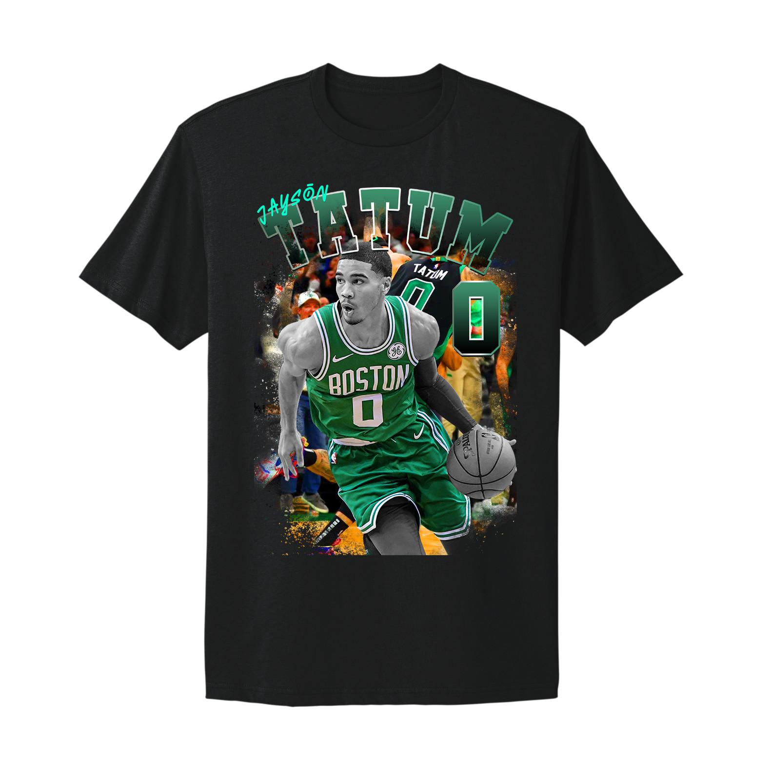 Jayson Tatum NBA Boston Celtics Graphic Tee Bean Town Black T-shirt XXXL