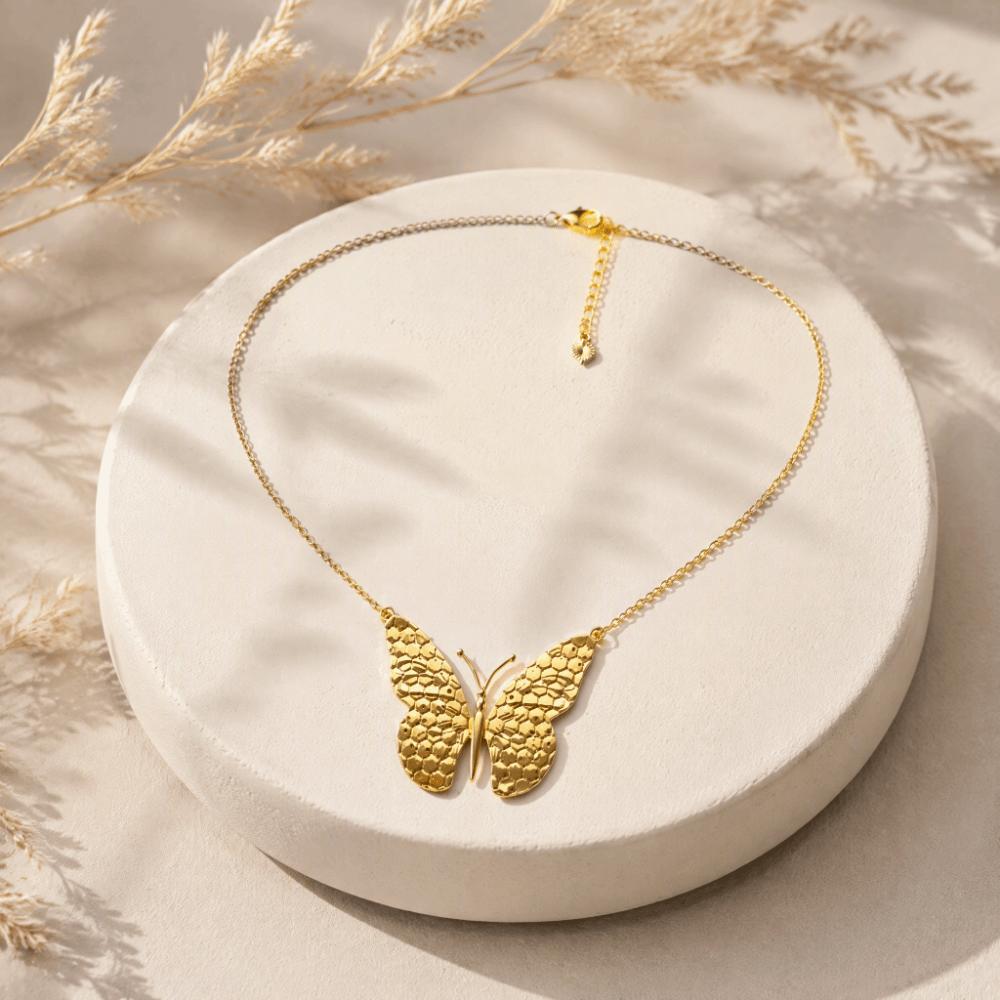 3/4/6cm Butterfly Pendant Necklace Minimalist Butterfly Pendant Stainless Steel Choker  Evening