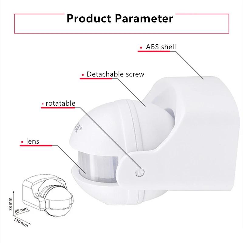 180 Degree Outdoor Security Pir Infrared Motion Sensor Detector Movement Switch