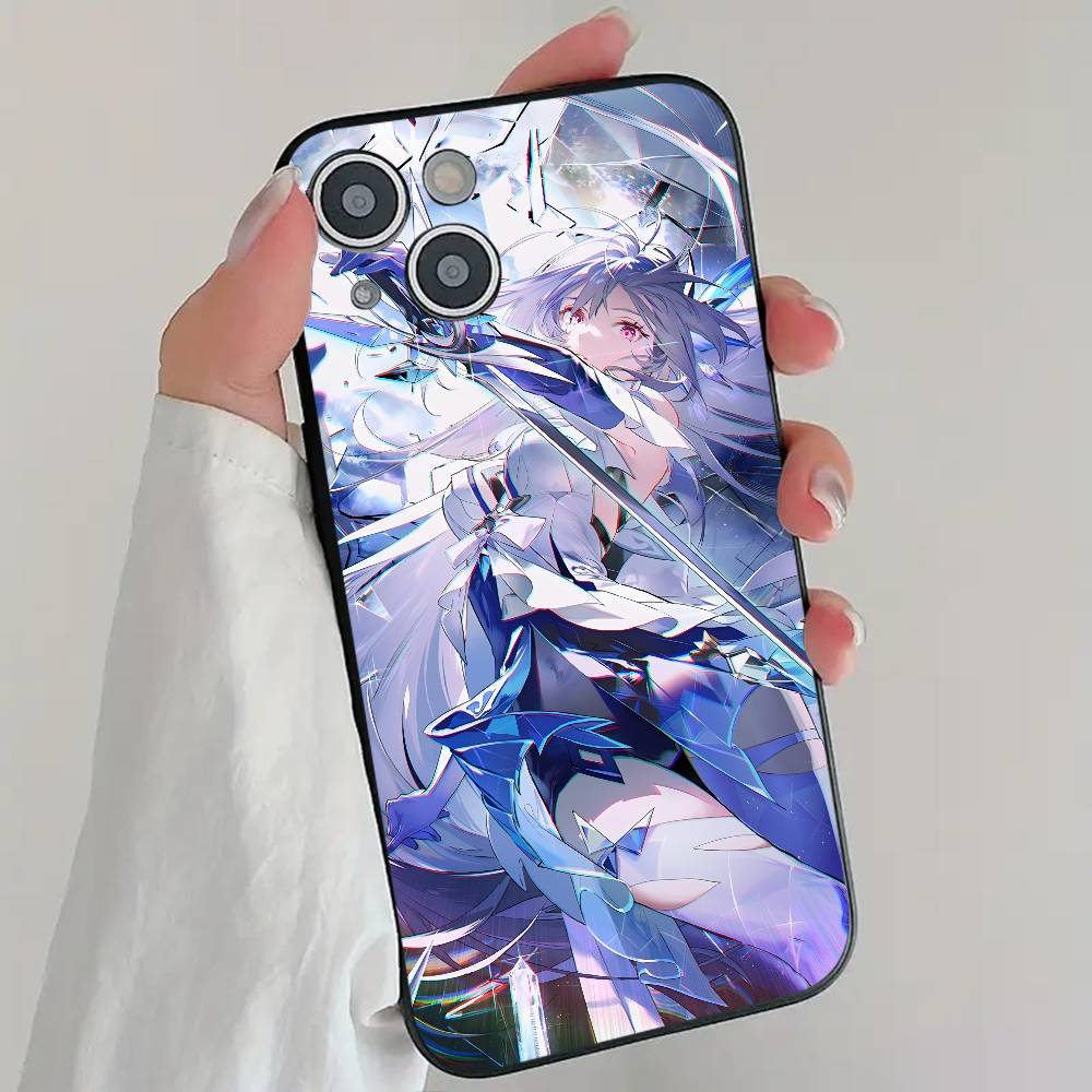 S-Skirk Anime Game G-Genshin I-Impact Phone Case Cool Black Silicone Soft For IPhone 16 15 14 13 12 11 X XR Plus Pro Max Plus
