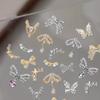 1Pcs Shiny Zircon 3D Butterfly Bow Nail Rhinestones Charm Diamond Crystal Alloy Pendant Luxury Nail Art Decorations Manicure Too