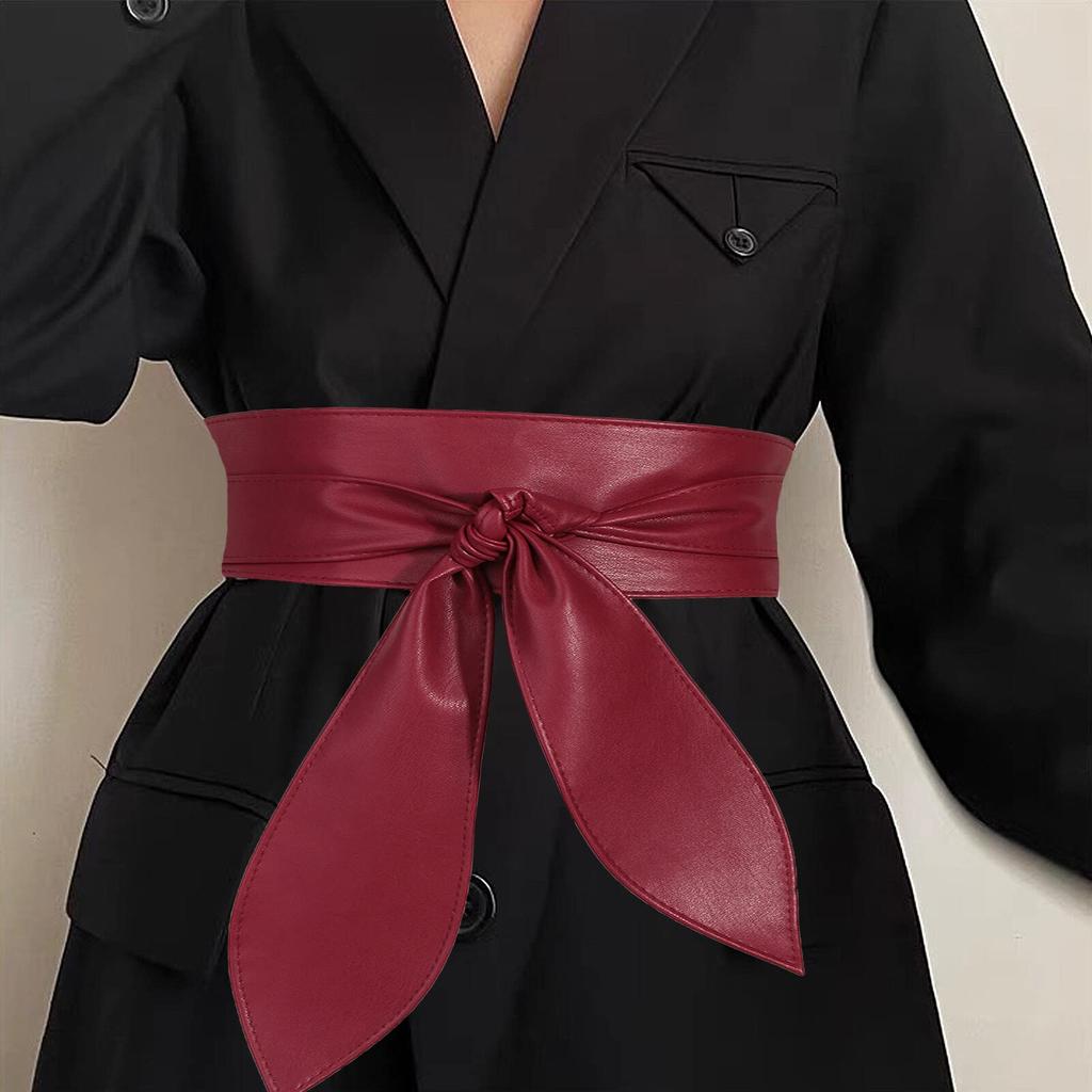 Panegy Sash Wide Ribbon PU Leather Waist Belt for Elegant and Stylish for and Casual Wear Women's Belt, Belt, Dresses, Parties, Dates, Weddings,