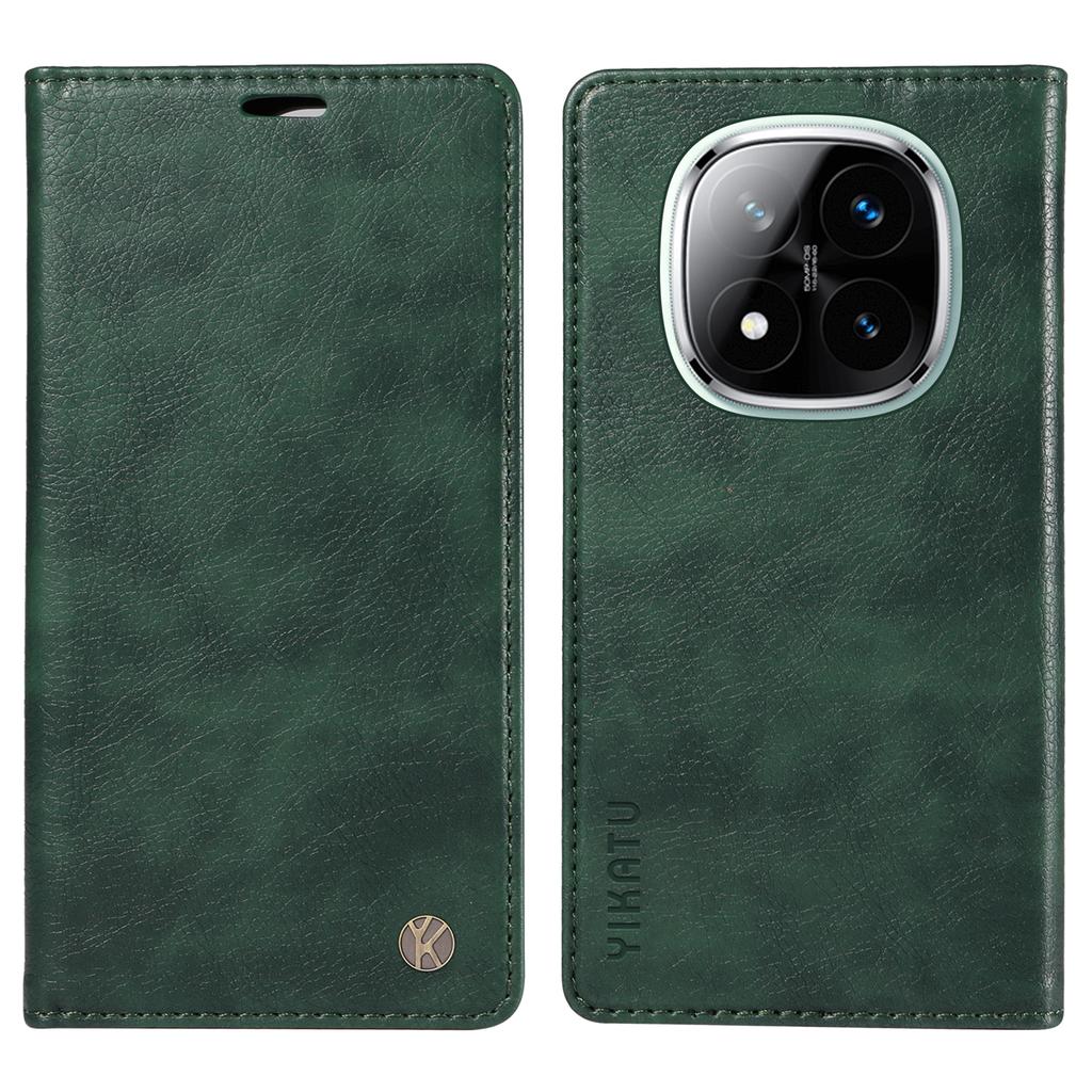 YIKATU YK-006 For Xiaomi Redmi Note 14 Pro+ 5G/Note 14 Pro 5G/Poco X7 5G Wallet Case Litchi Grain Leather Phone Cover