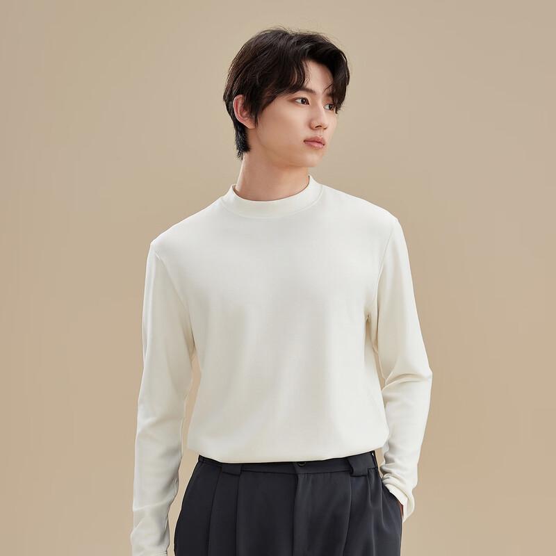 FUNIBAOLUO Men's Wool Modal Mid-Neck Top