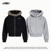 Unisex Streetwear Hættetrøje med Faux Fur Krave Oversized Afslappet Lynlås Sweatshirt