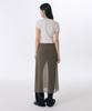 Musinsa Standard Woman Women'S Sheer Crinkle Layered Wrap Skirt_Long [Khaki Brown]