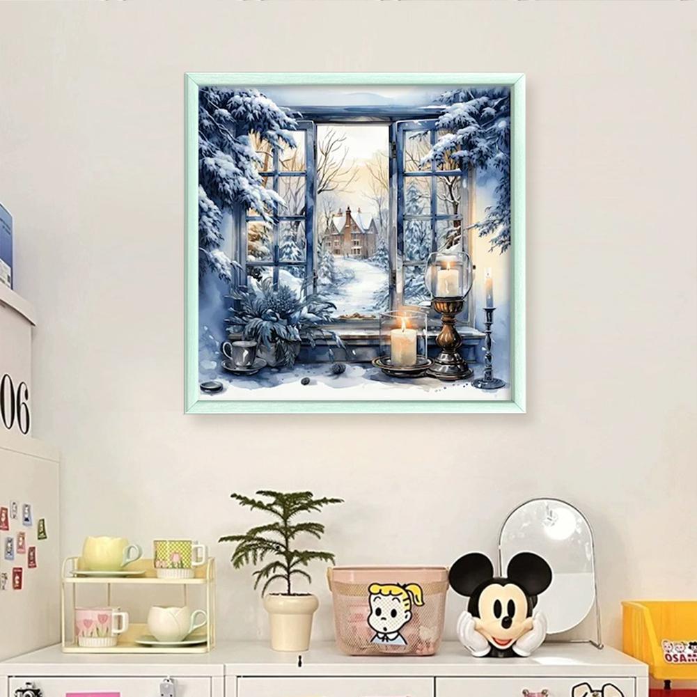 Full Embroidery Eco-cotton Thread 11CT Printed Window Scenery Cross Stitch Kit