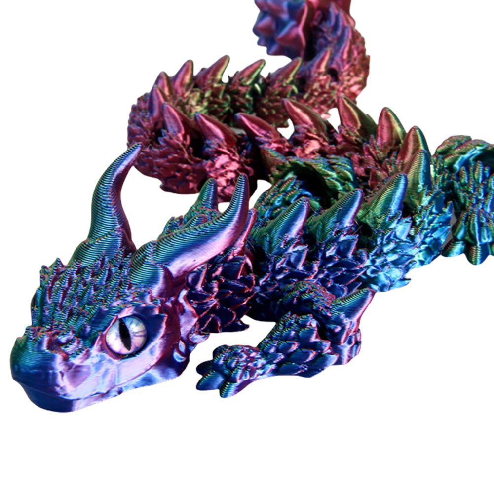 3D Printed Articulated Simulation Dragon Toy Poseable Dragon Ornament (Colored)