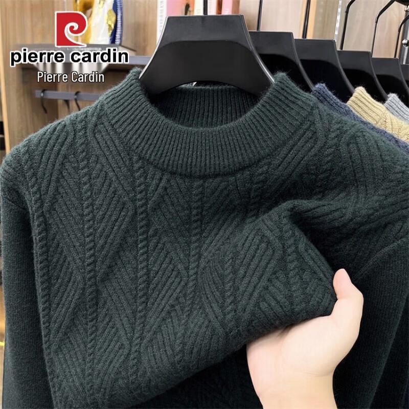 Pierre Cardin Men's Thickened Crew Neck Knit Sweater