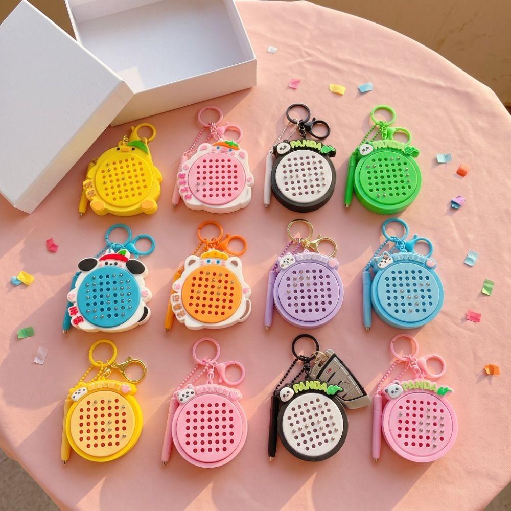 Bag Charm Magnetic Drawing Board Keychain Kitten Drawing Board Toy Cartoon Cat Pendant  Gift
