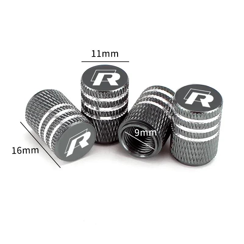 New 4pcs Car Logo Wheel Tire Stem Valve Caps Air Covers for Volkswagen Rline Golf GTI Bora Passat Jetta Beetle Tiguan Sciro