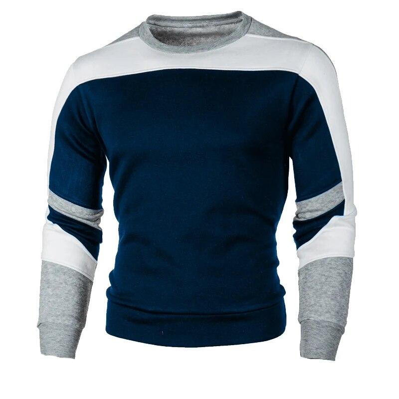 Men's Casual Crewneck Sweatshirt Color Block Autum Spring Pullover Sweatshirts