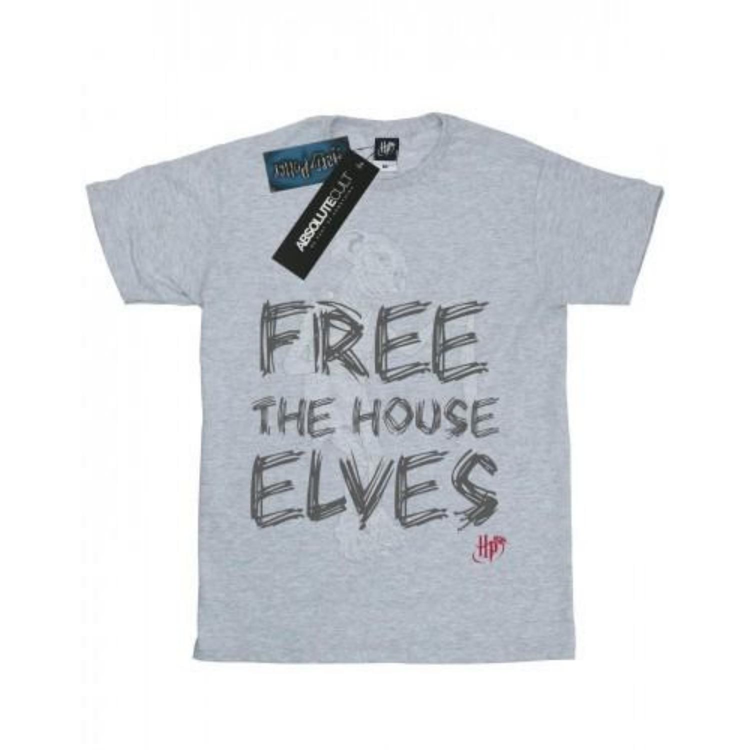 HARRY POTTER Girls Dobby Free The House Elves Cotton T-Shirt XXXXL