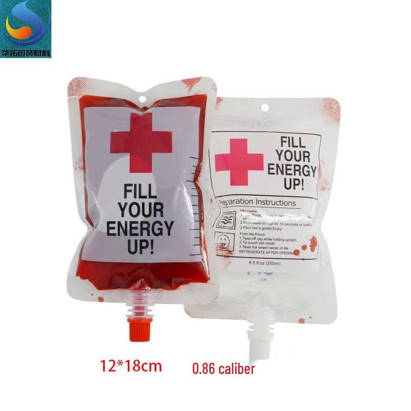 Halloween Blood Bag Prank Props - Realistic Beverage Decoration