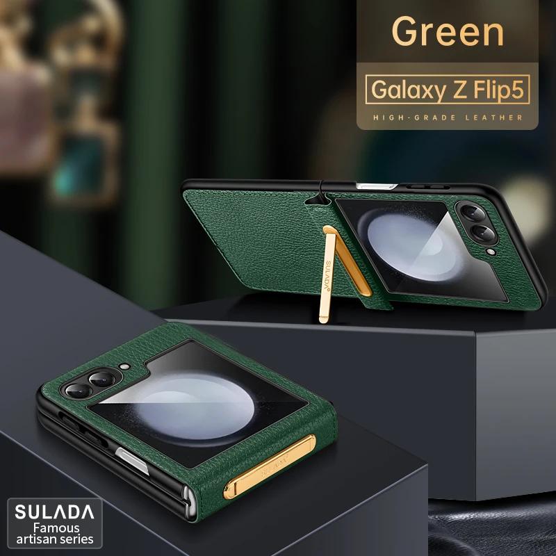 

Чехол-держатель из искусственной кожи для телефона Samsung Galaxy Z Flip 5 4 3 Flip5 Flip4 Flip3 5G, прочный пластиковый противоударный чехол Galaxy Z Flip5