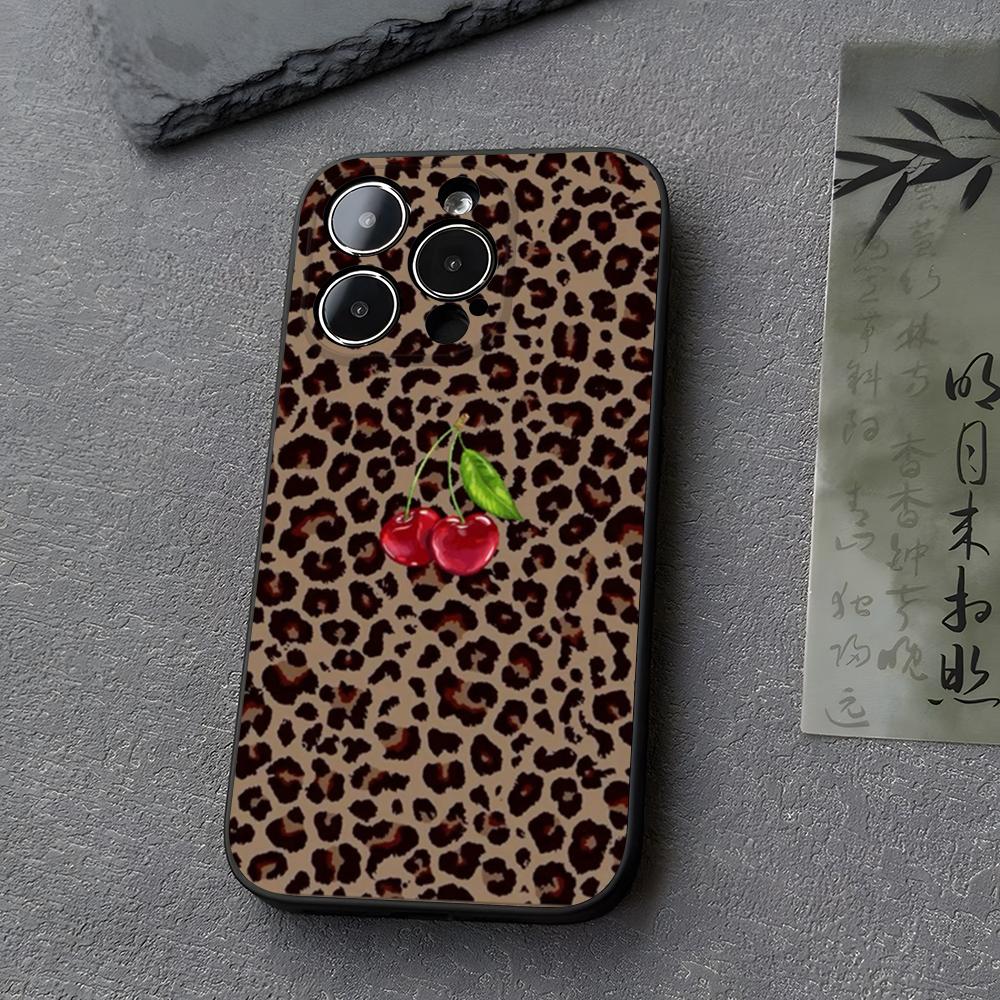 

Leopard Print Cherry Star Phone Case Funda For Iphone 13 17 16 11 15ProMax 14 12 Pro Xs Max Mini Xr X 7 8 6 6s Plus Covers iPhone 13