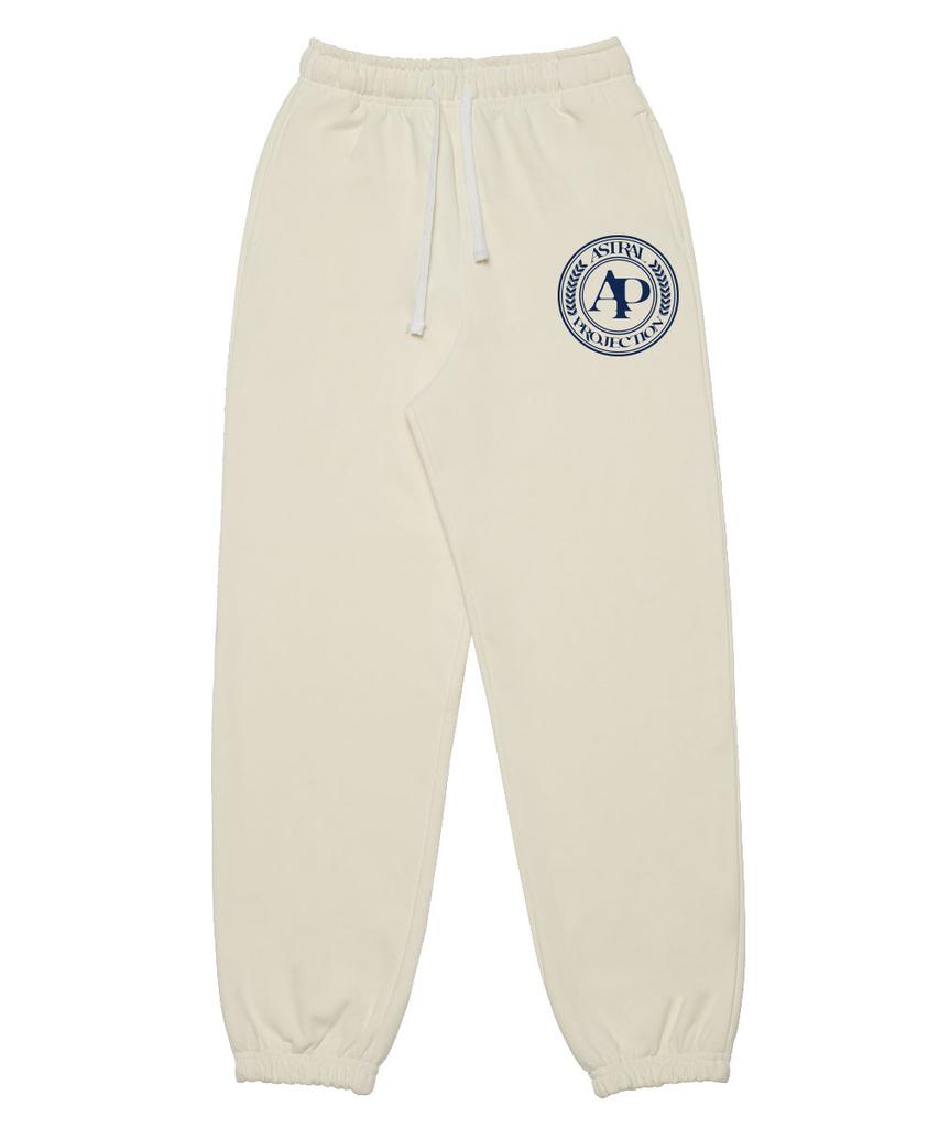 ASTRAL PROJECTION Sporty Emblem Comfortable Training Sweat Jogger Pants_Cream