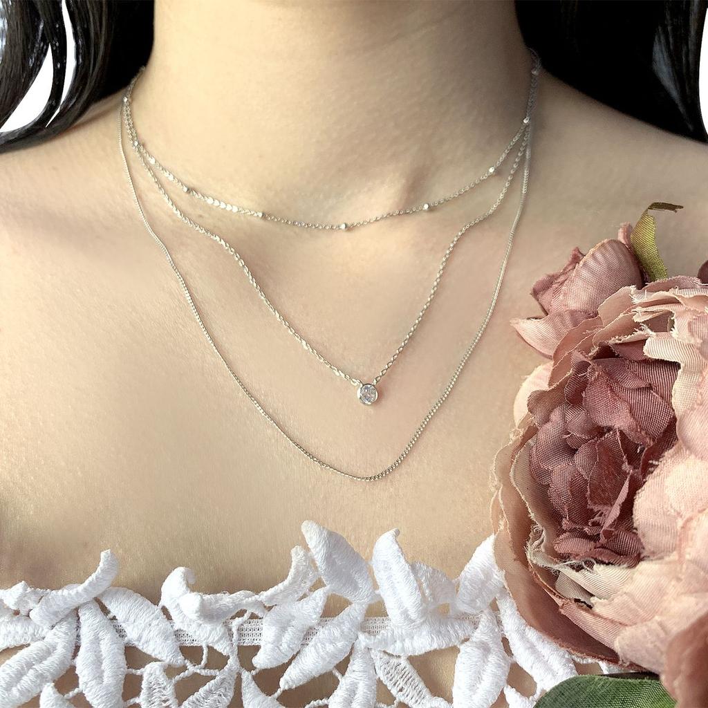 Stříbrný náhrdelník s kubickou zirkonií (2005780)