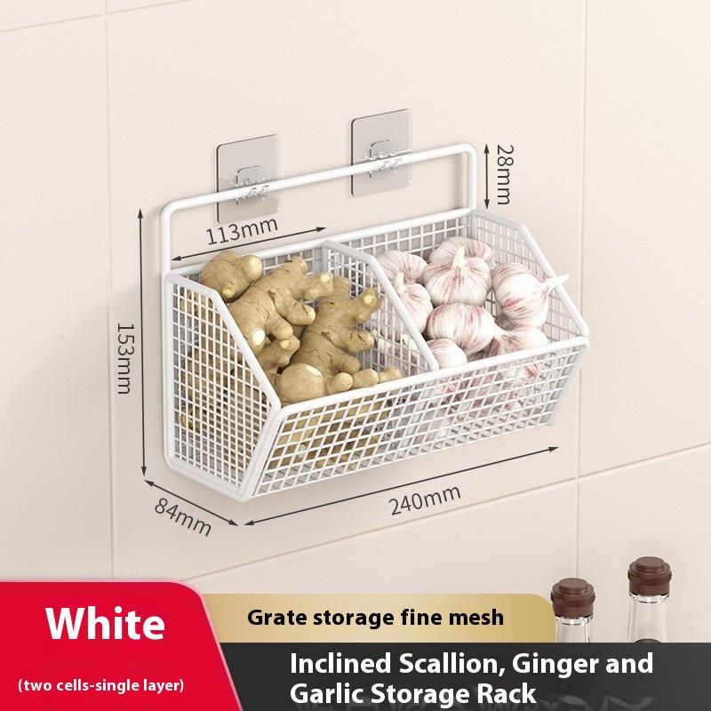 Scallion  Ginger and Garlic Storage Basket Kitchen Garlic Wall Hanging Storage Basket Ginger and Garlic Storage Rack Wall Hanging Food Box Artifact