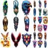 9pcs Temporary Tattoo Octopus Tattoo Colorful Realism Peacock Tattoo Eagle Tattoo Waterproof Long-lasting Body Stickers For
