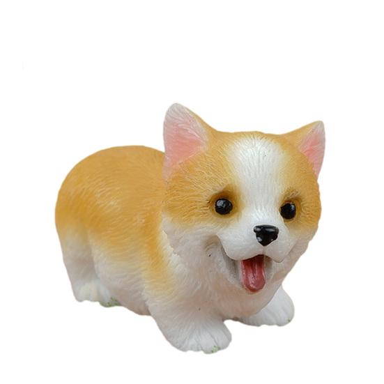 Tiny Dog Figurine Little Pet Resin Ornament Miniature Animal Figures for Micro Fairy Garden Landscape DIY Crafts Aquarium Plant Pot Decor
