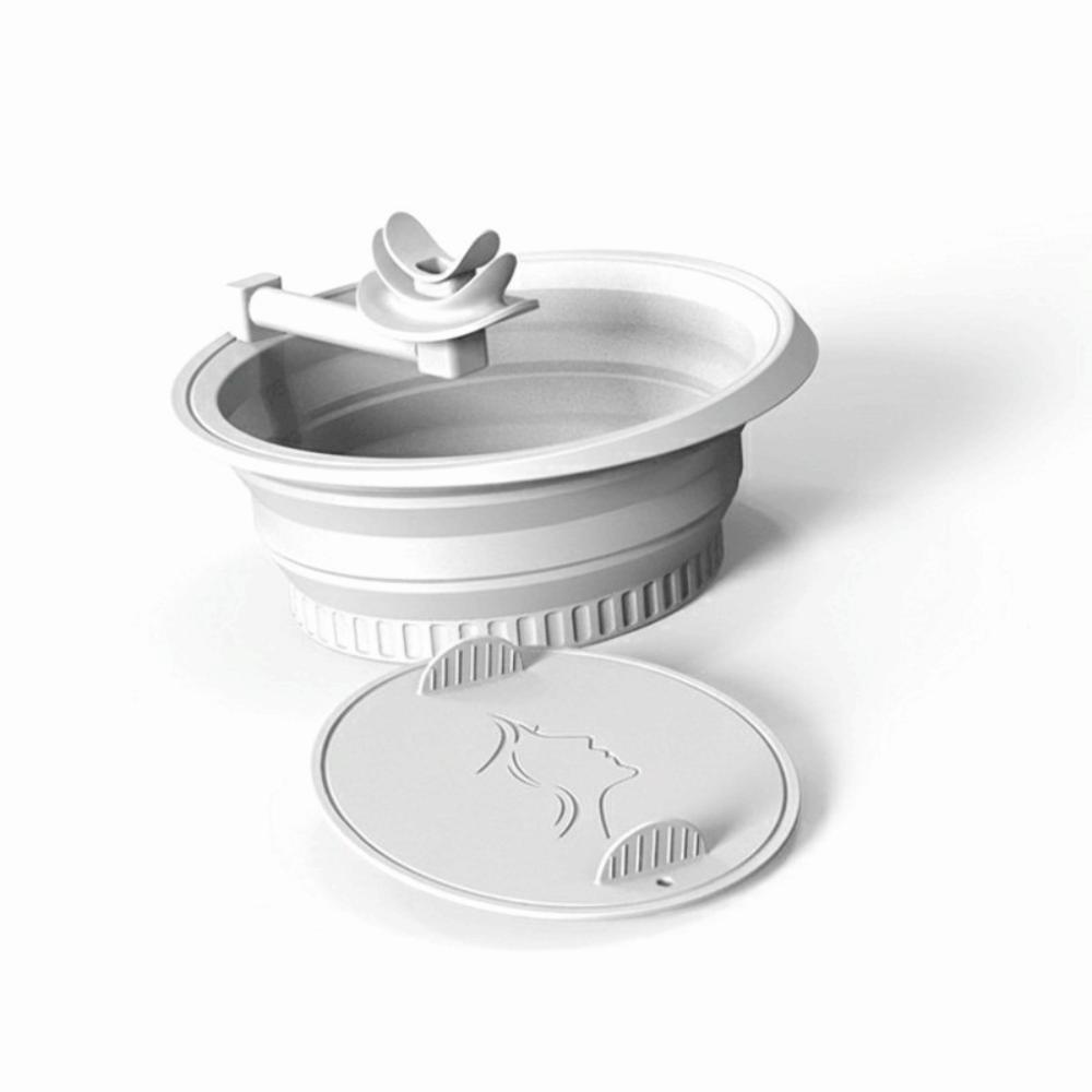 Silicone Breathing Ice Folding Basin Built-in Ice Tray Ice Pack Device Skin Care белый