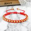 Zodiac Year Handmade Red Rope Woven Bracelet with Metal Beads, Unisex Light Luxury Style.