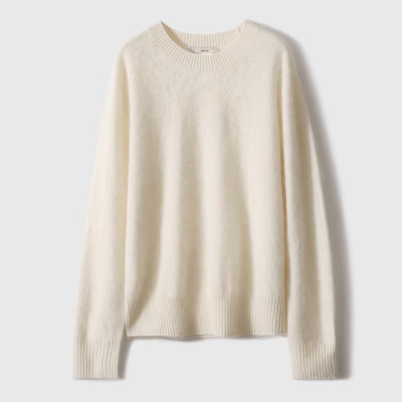 Basic House Women's Wool-Blend Crewneck Knit Sweater