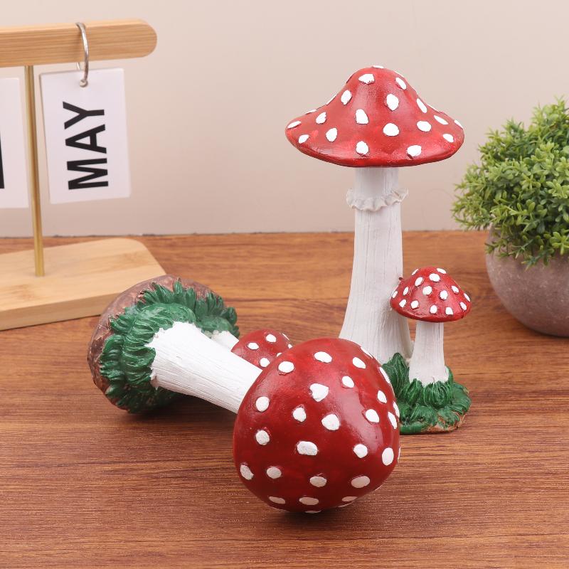 Artificial Simulation Mushroom Ornament Fairy Garden Moss Landscape Decoration For Home Courtyard Lawn Decor Accessories