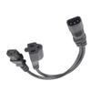 C14 Male to C13 Nema 5‑15R Female Y Splitter Power Cord 1 in 2 Out 10A 250V Waterproof Power Extension Adapter Cable