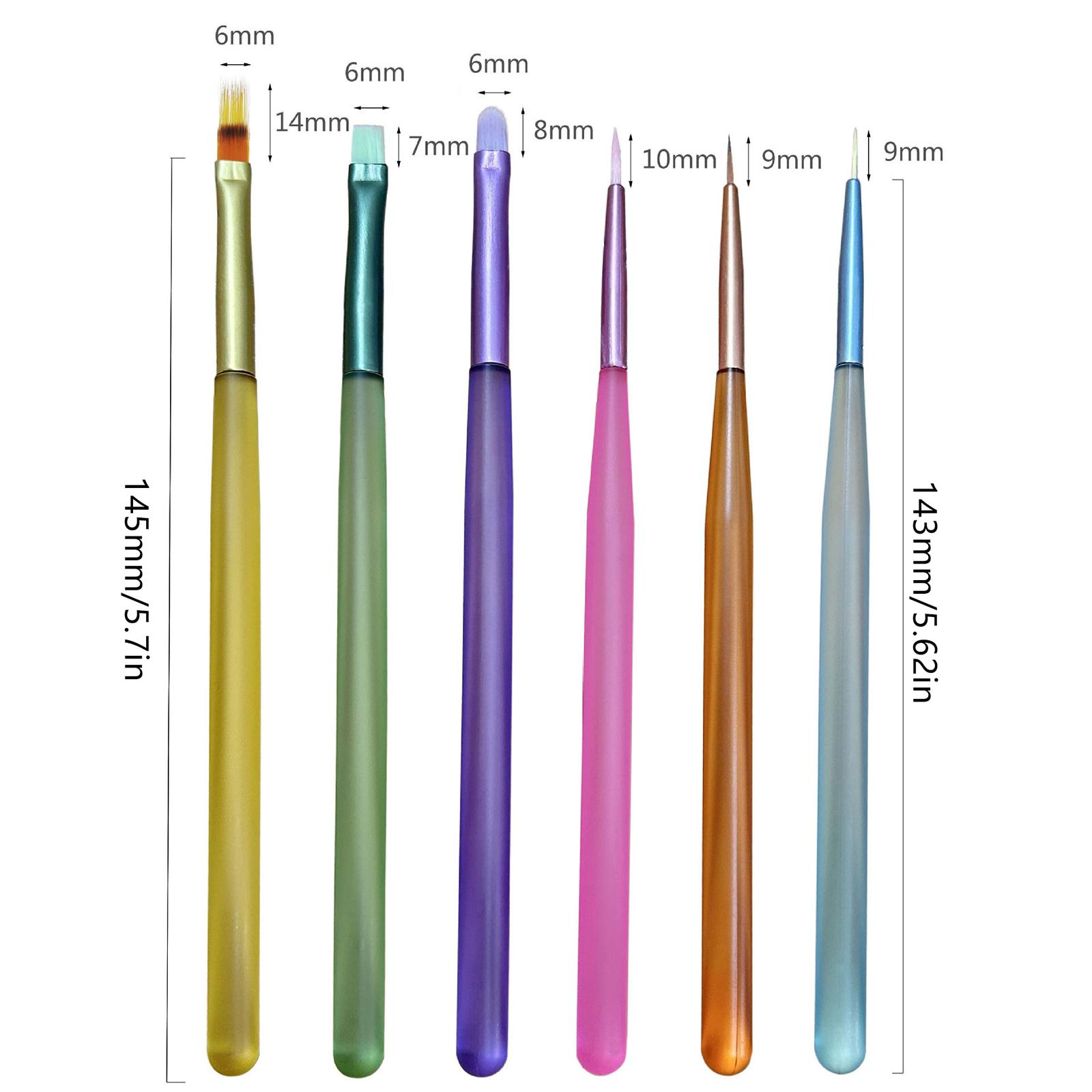

7/8 шт. Кисточка для ногтей Ручка для маникюра Акрил УФ-гель для наращивания ногтей Лак для рисования Кисть для подводки ногтей 8Pcs
