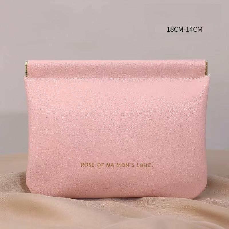 Pu Leather Simple Mini Lipstick Makeup Storage Bag Women Square Small Cosmetic Pouch Portable Make Up Key Organizer Bags
