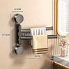 Multi-bar Swivel Towel Bar Rotating Bathroom Towel Rod Punch-free Hanging Towel Holder  Toilet