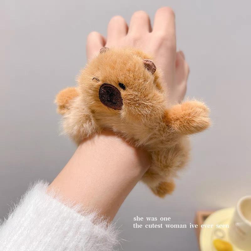 Süßer Kapibara Plüsch Haargummi Cartoon Elastisches Haargummi Haarreif Kinder Gummiband Mode Haaraccessoire