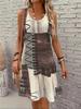 2026 New Women's Summer 3D Skull Print Dress Casual Round-Neck Sleeveless A-Line Dress Fashionable Street Style Dress