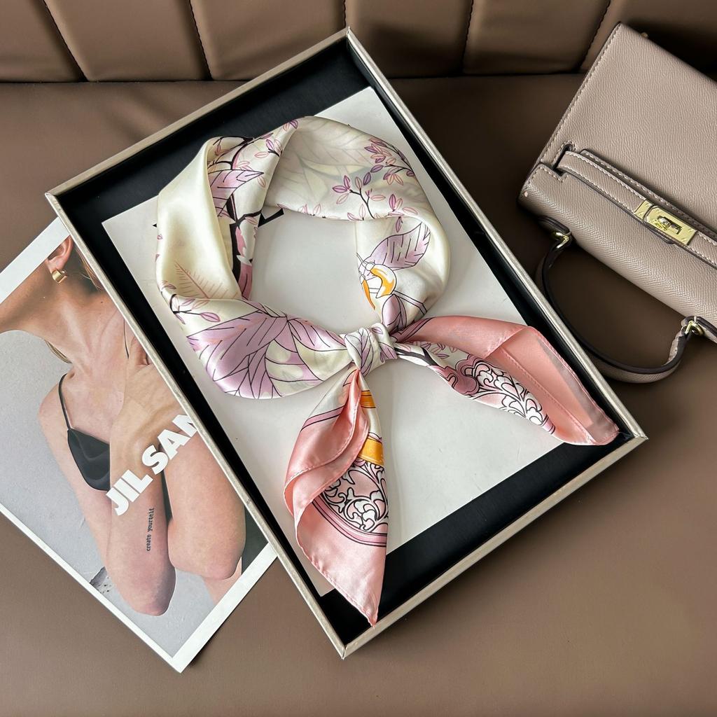 Hedvábný šátek pro ženy, módní všestranný, vysoký smysl, 70 čtverečních stop, ochrana krku, šátek, retro šátek, taška