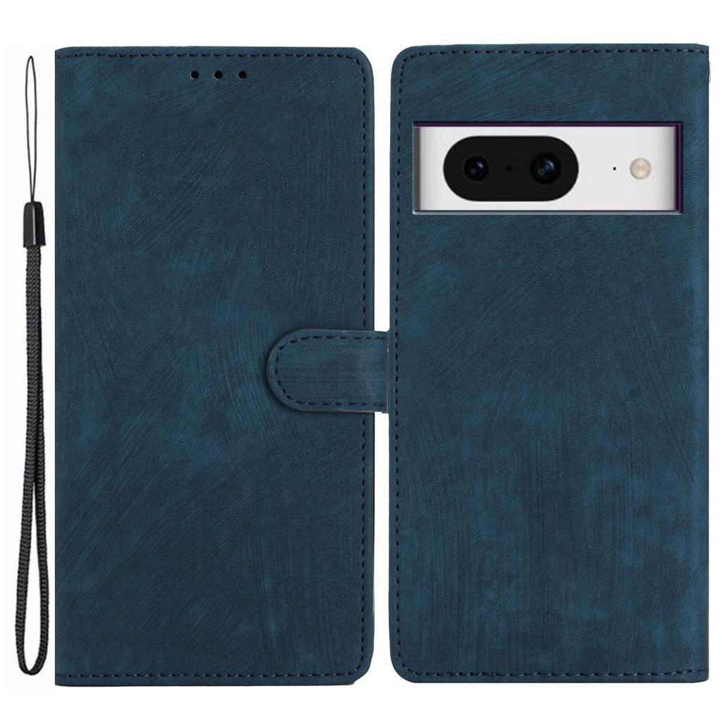 For Google Pixel 8 Solid Color Skin-touch Stand Leather Wallet Cover Cell Phone Case