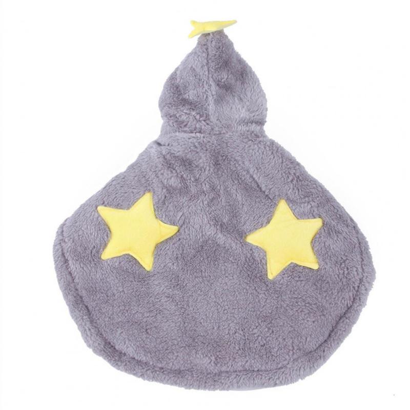 Pet Dog Cat Winter Warm Star Cloak Thickened Drawstring Design Pet Hooded Clothes For Kitten Puppy