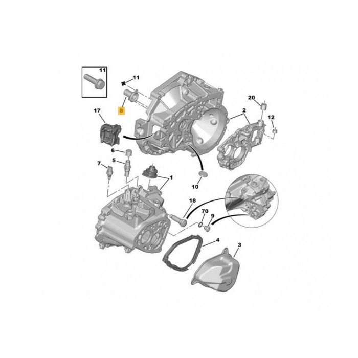 Ghid de oprire ambreiaj AX Berlingo C1 II C3 Saxo 210538 210514