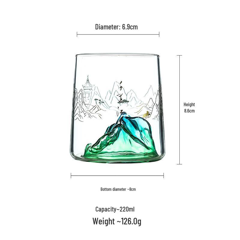 Mountain-Shaped Creative Glass Tea Cup