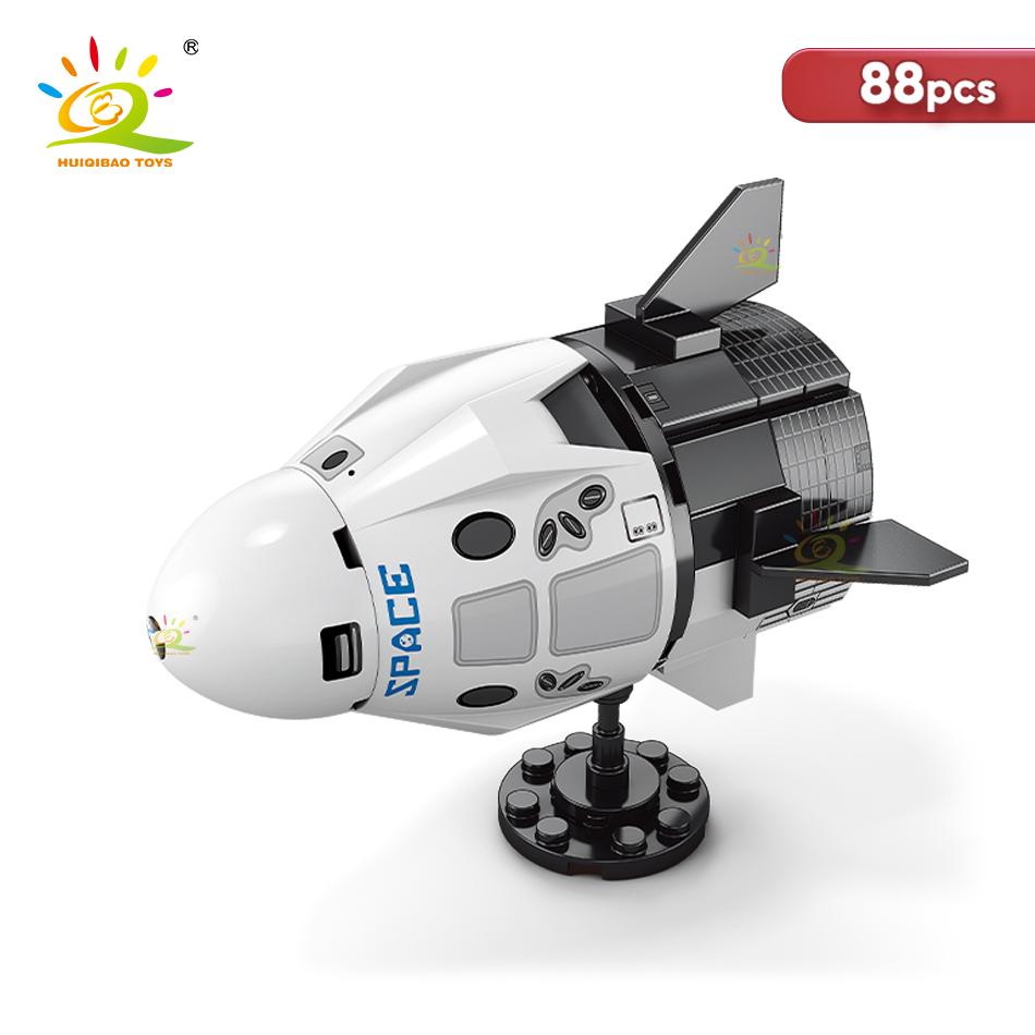 Mini Aviation Manned Rocket Model Building Blocks Space Aerospace Station Bricks City Construction Toys for Children