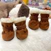 4pcs Anti-slip Pet Shoes Thickened Cats Puppy Socks New Snow Boots