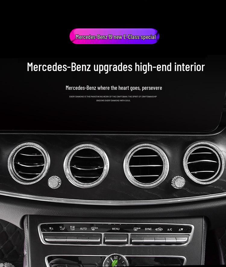 8-Piece Diamond Seat Adjustment Button Set for Mercedes-Benz New E, C200, GLC260, E300L