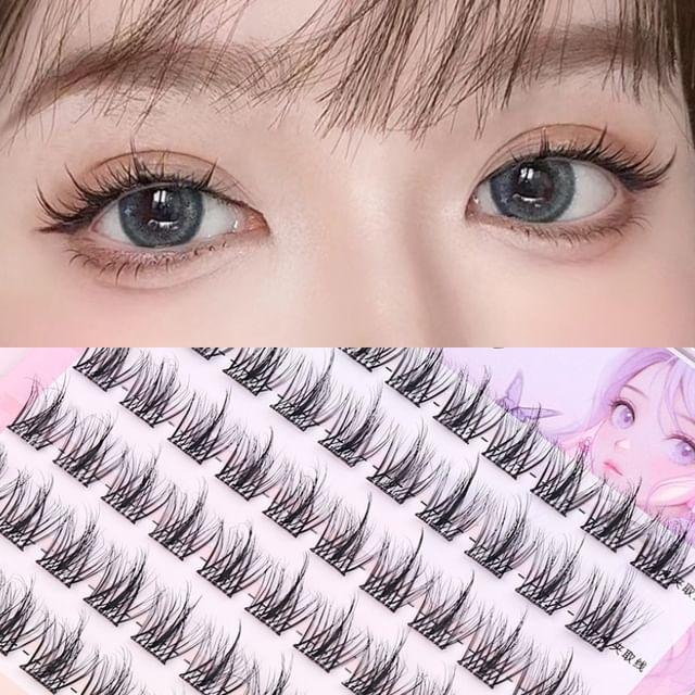 

Mogugu - Glue-free Wispy Multipack False Eyelashes Cluster 5D - Black - 1.3cm