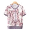 New Middle-aged and Elderly Mother Wear Summer Round Neck T-shirt Casual Grandma Wear Thin Small Shirt for Women