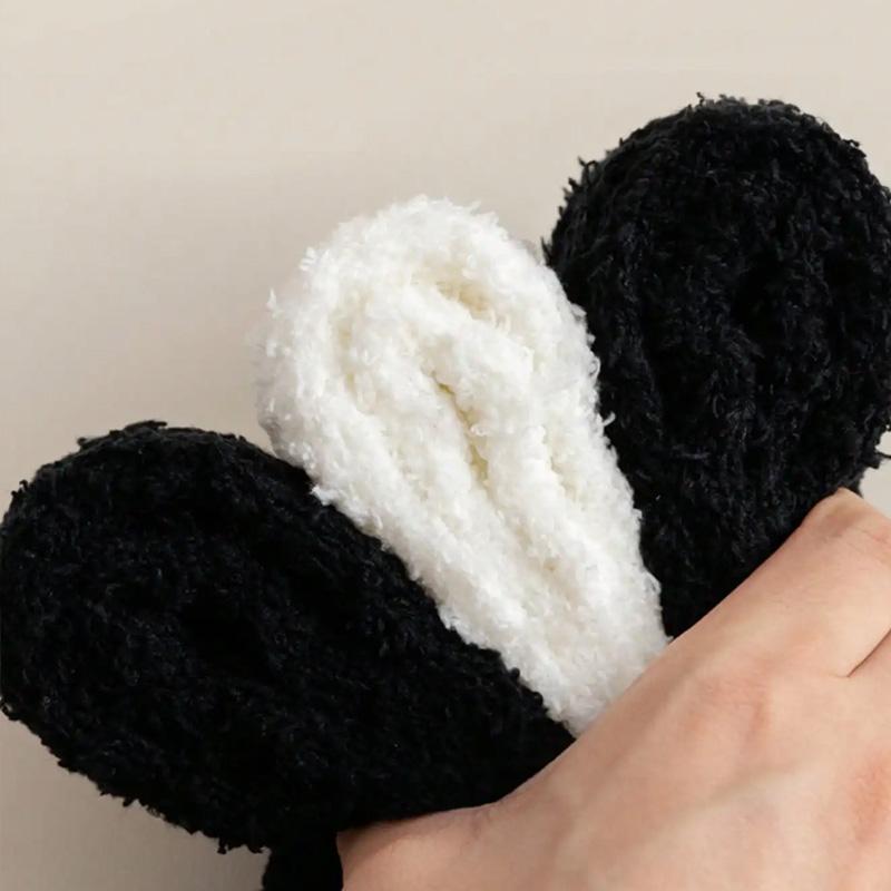 1 Pairs Couples Socks Plush Coral Fleece Thick Big Eyes Cartoon Floor Sleep Socks 3D Attracted Hands Magnetically