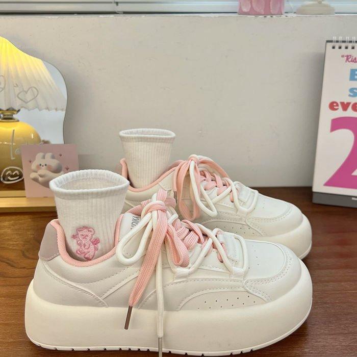Women's Thick-Soled Shoes for Students All-Match Good-looking Sports Big Toe Board Shoes for Women  Summer New Casual Shoes White Shoes