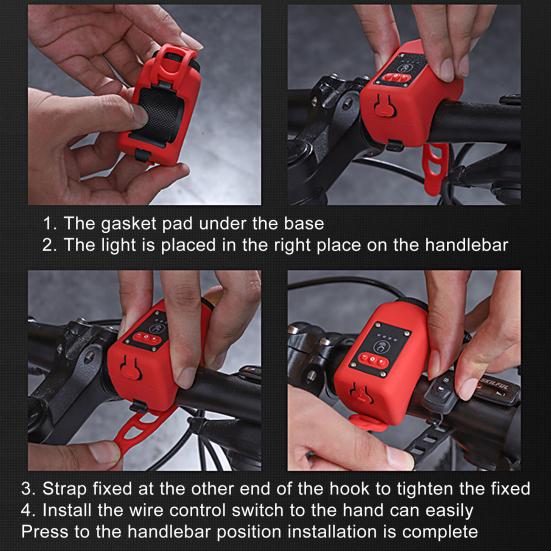 Lanterna Bicicletă Luminozitate Ridicată Încărcare USB Impermeabilă Ecran Tactil LED Lumină Față Bicicletă Montană Far Claxon pentru Ciclism în Aer Liber