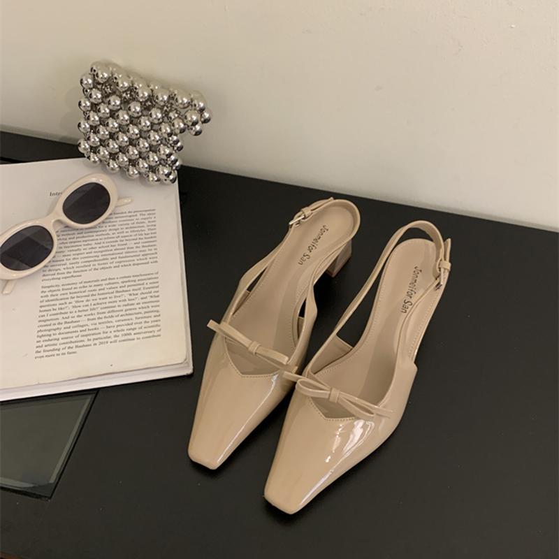 

2025 Летние Женские Босоножки на Высоком Каблуке Модные Босоножки с Квадратным Носком и Открытой Пяткой Туфли Стриптизерши Вечеринка Женские Сандалии 35 хаки